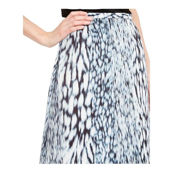 Elie Tahari Pleated Printed Midi Skirt Size 0 - Picture 5 of 14